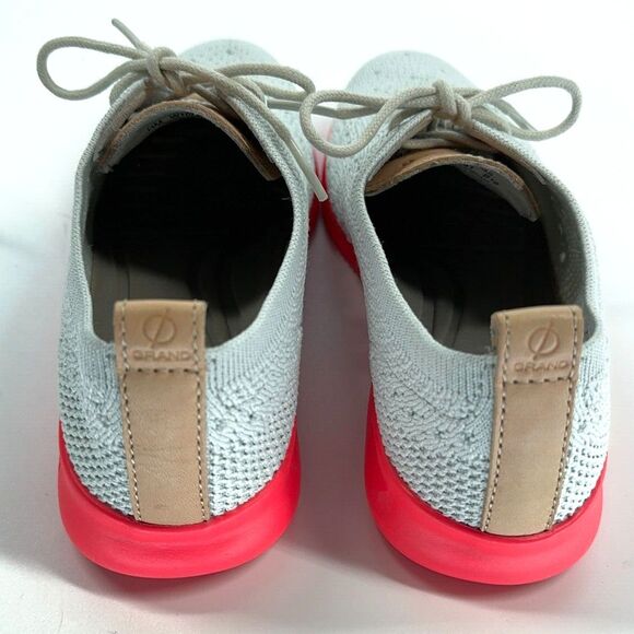 Women Cole Haan Zero Grand Stitchlite 2Knit Oxford Shoes Vapor Gray/ Flame 5B - Picture 10 of 10